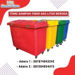 Tong sampah fiberglass beroda 660 Liter